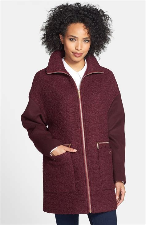 michael kors women's wool blend zip-front coat